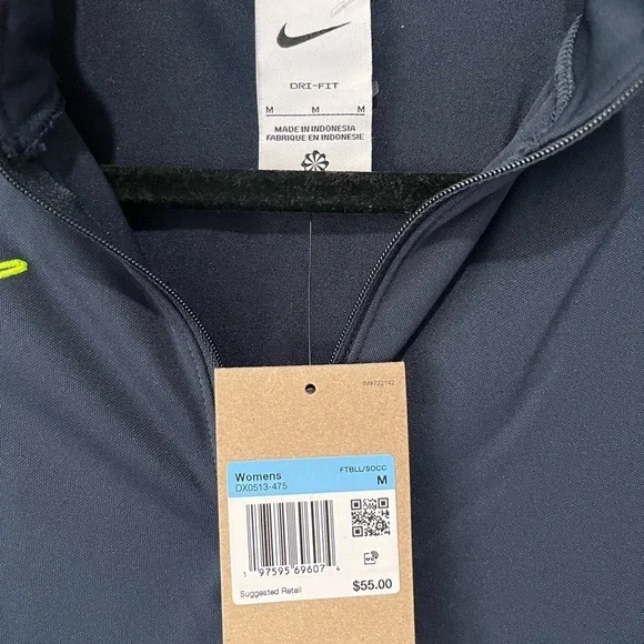 NIKE- NWT DRI-FIT Black Colorblock Half Zip Lightweight Jackets Size M - Picture 6 of 6